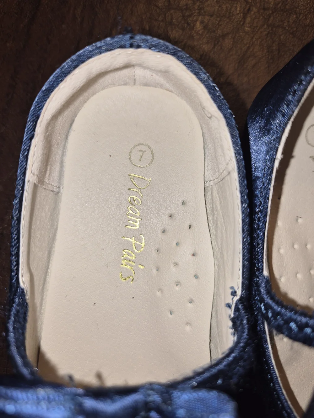 Dream Pairs Navy Velvet Mary Jane Shoes for Toddlers Ballerina Bow Flats Sz 7